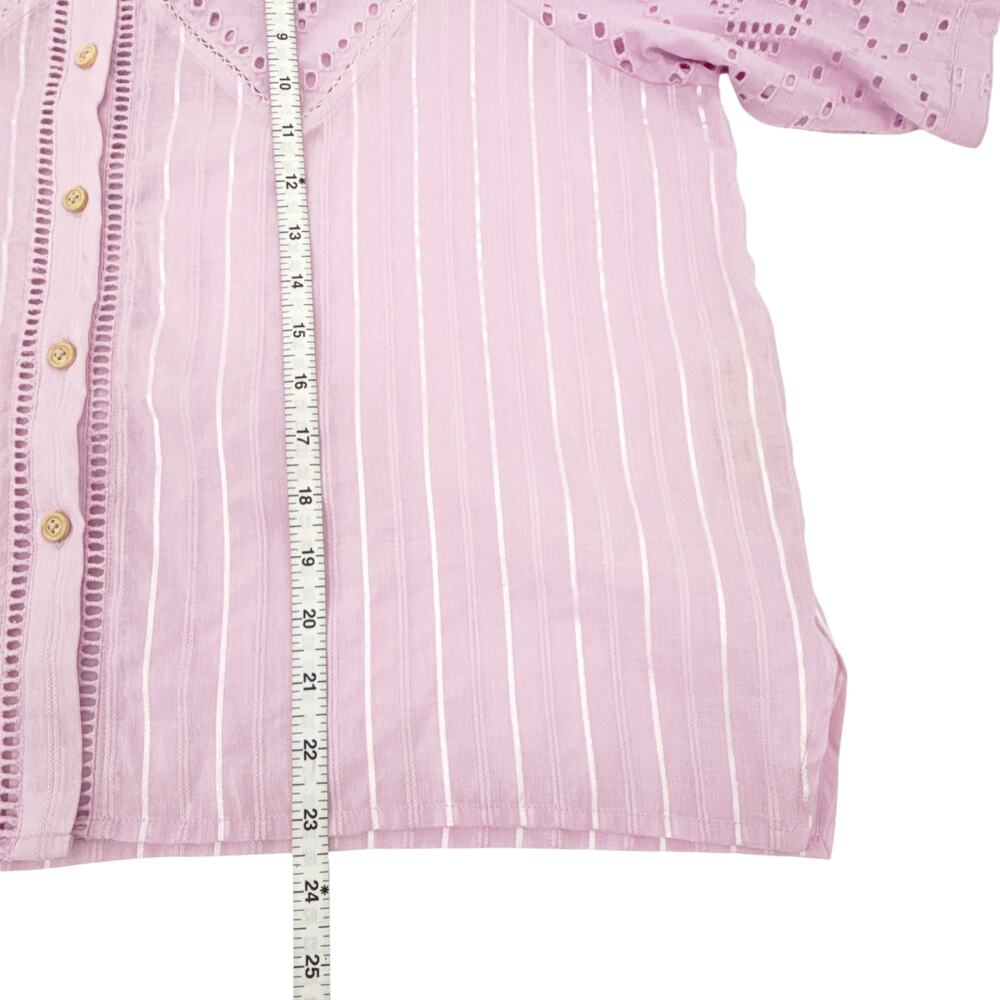 NWOT ALIX of BOHEMIA Winn Lilac Eyelet Shirt - Picture 11 of 12